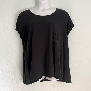 Pure J Jill Tee 2X Short Sleeve Elliptical black Pima cotton